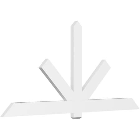 Ekena Millwork Kennewick Architectural Grade PVC Gable Bracket, 96"W x 44"H x 2"D x 6"F, 11/12 Pitch GBP096X44X0206KEN00
